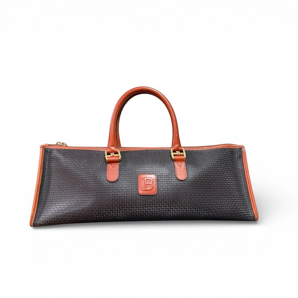 Bally Vintage East/West “B” Embossed Canvas Satchel – Made in Italy - Picture 2 of 13